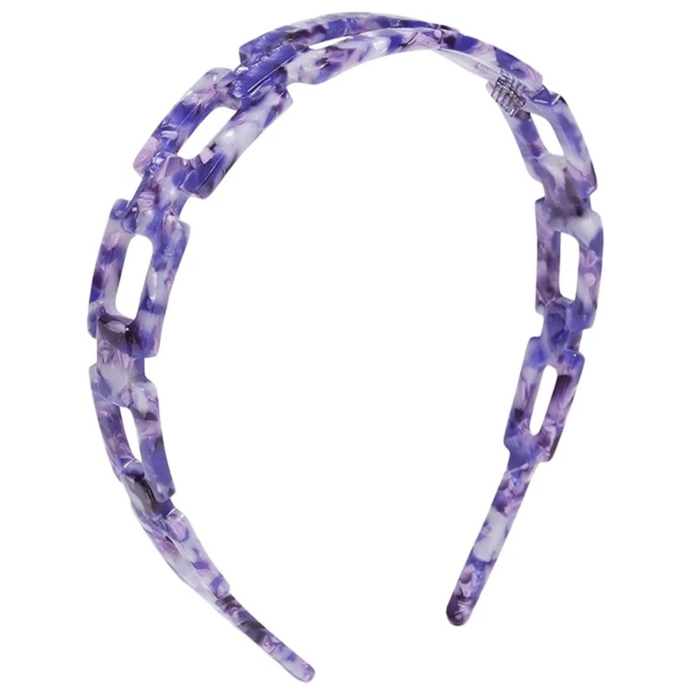 Draper James Purple Chain Link Headband w Dustbag - Picture 2 of 5